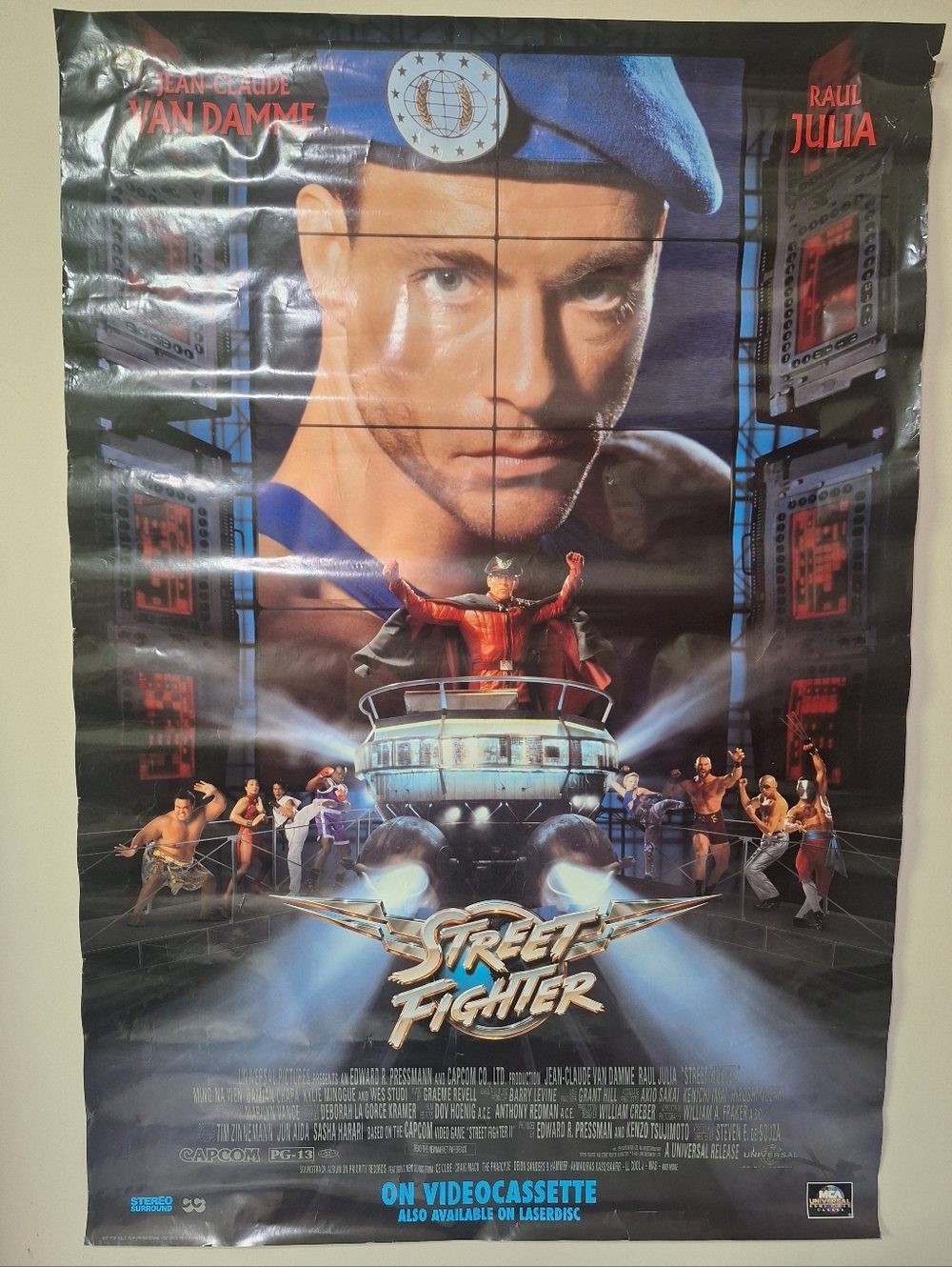 Vintage 1994 Street Fighter Movie Poster Jean-Claude Van Damme Promo 39.5x26.75